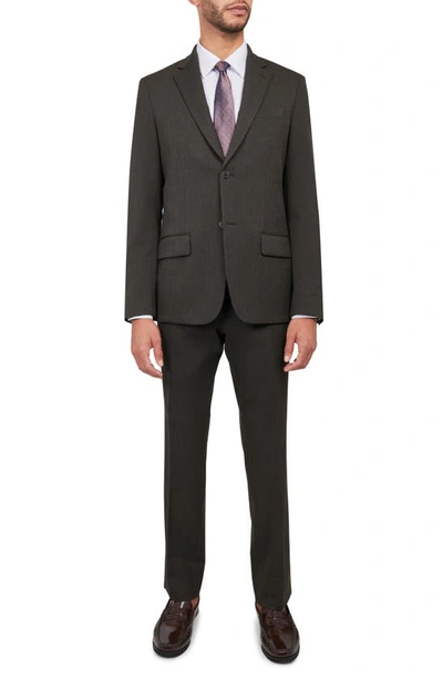 Wrk Tailored Slim Fit Textured Suit In Brown