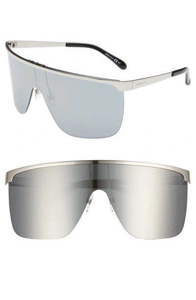 Givenchy Women's Mirrored Flat Top Rimless Shield Sunglasses, 162mm In Palladium