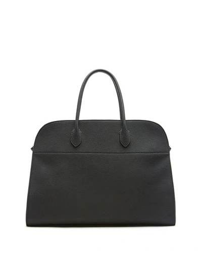 The Row Margaux 17 Calfskin Top Handle Bag In Black