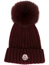 Moncler Ribbed Beanie - Red