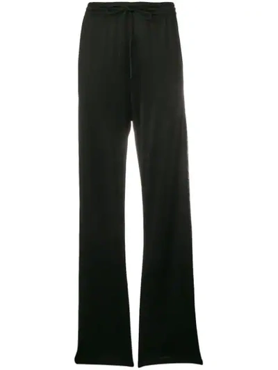 Mm6 Maison Margiela Wide Leg Straight Trousers In Black