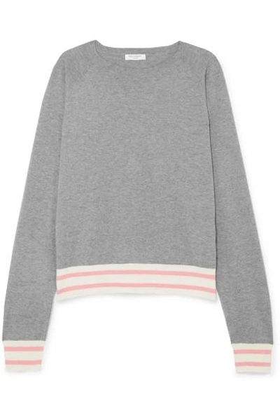 Equipment Axel Striped Cotton-blend Sweater In Gray