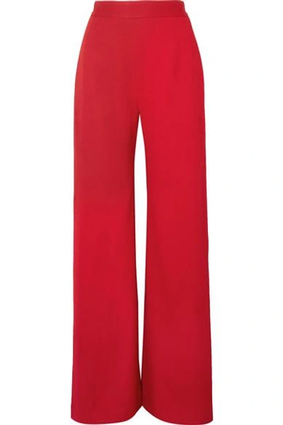 Brandon Maxwell Crepe Wide-leg Pants In Red