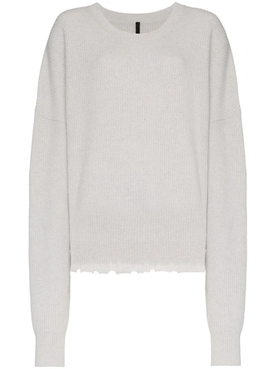 Ben Taverniti Unravel Project Unravel Oversized Chopped Crew Sweater In Grey