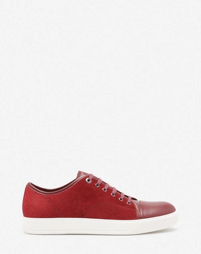 Lanvin Dbb1 Leather And Suede Sneakers For Male In Bordeaux