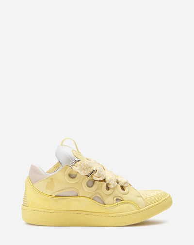 Lanvin Leather Curb Sneakers For Male In Corn
