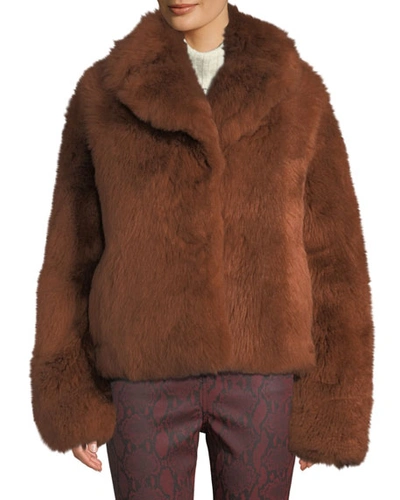 A.l.c Dean Lamb Shearling Fur Coat In Brown