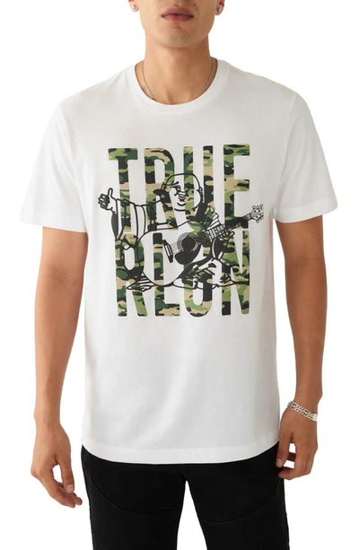 True Religion Brand Jeans Buddha Cotton Graphic T-shirt In White