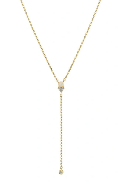 La Rocks Opal & Cz Pendant Necklace In Gold