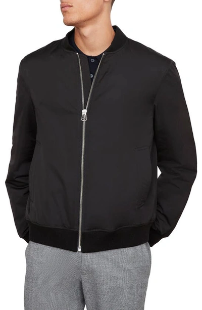 Vince Zip Bomber Jacket In Black