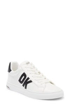 Dkny Logo Sneaker In Brght White/ Black