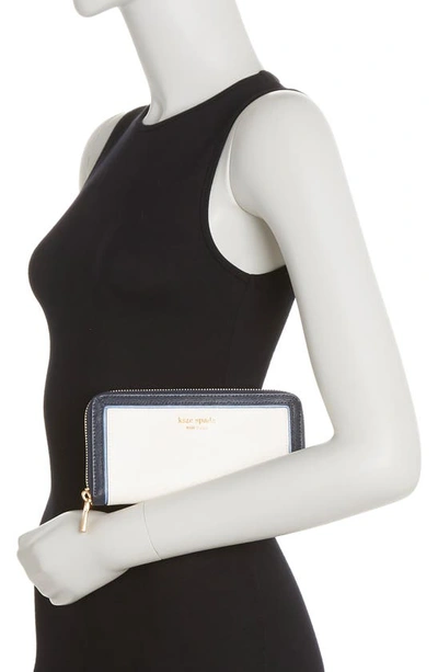 Kate Spade Morgan Colorblock Saffiano Leather Wallet In Cream Multi