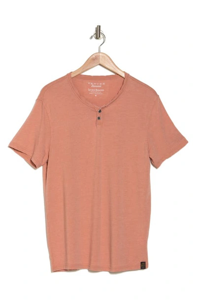 Lucky Brand Button Notch Neck T-shirt In 2192 Camel