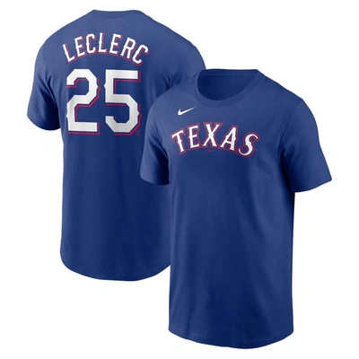 Nike Men's  Jose Leclerc Royal Texas Rangers Player Name And Number T-shirt