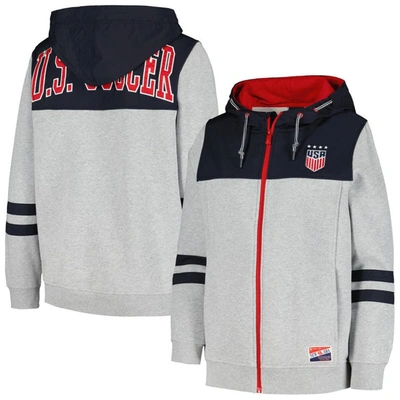 5th And Ocean By New Era 5th & Ocean By New Era Gray Uswnt Throwback Full-zip Hoodie