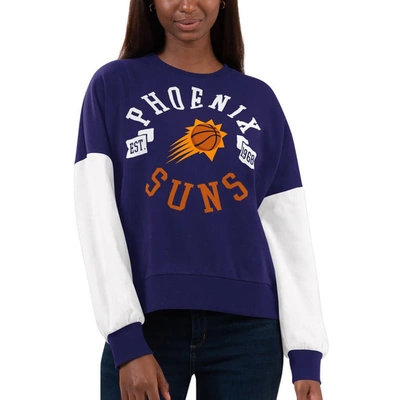 G-iii 4her By Carl Banks Women's Purple, White Phoenix Suns Team Pride Pullover Sweatshirt In Purple,white