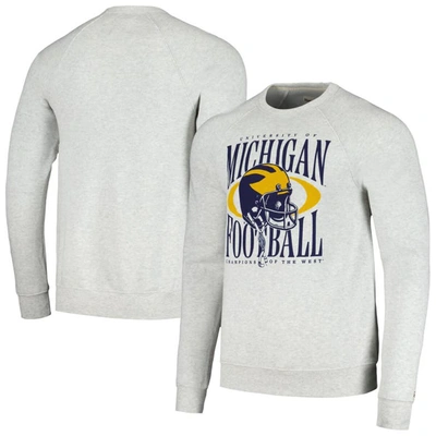Homefield Heather Gray Michigan Wolverines Champions Of The West Crew Neck Tri-blend Pullover Sweats