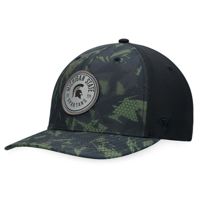 Top Of The World Black Michigan State Spartans Oht Military Appreciation Camo Render Flex Hat