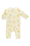 Pehr Babies' Follow Me Giraffe Print Organic Cotton Romper In Yellow