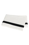 Matouk Ambrose 600 Thread Count Egyptian Cotton Sateen Flat Sheet In Bone/black