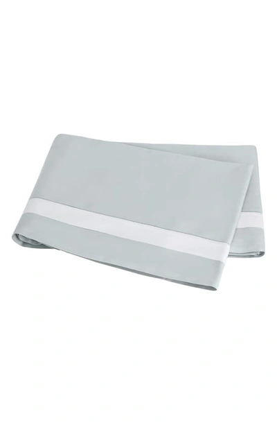 Matouk Ambrose 600 Thread Count Egyptian Cotton Sateen Flat Sheet In Pool/ Bone