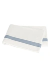 Matouk Ambrose 600 Thread Count Egyptian Cotton Sateen Flat Sheet In Bone/hazy Blue