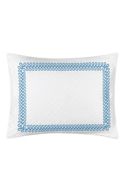 Matouk Astor Braid Matelassé Pillow Sham In Sky