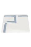 Matouk Ambrose 600 Thread Count Cotton Sateen Duvet Cover In Bone/ Hazy Blue