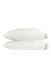 Matouk Ambrose Pillowcase In Bone/celadon