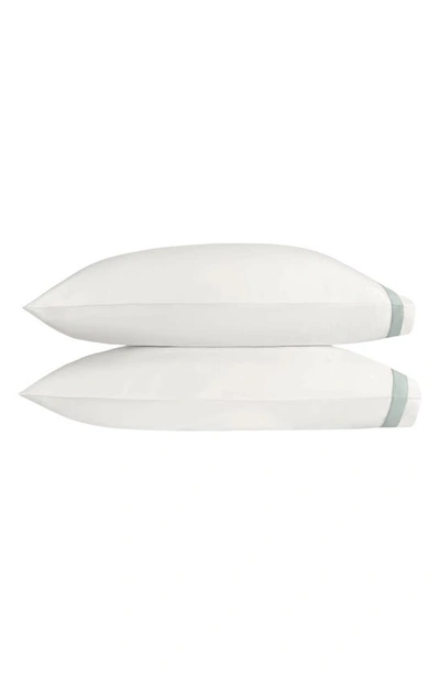 Matouk Ambrose Pillowcase In Bone/ Celadon