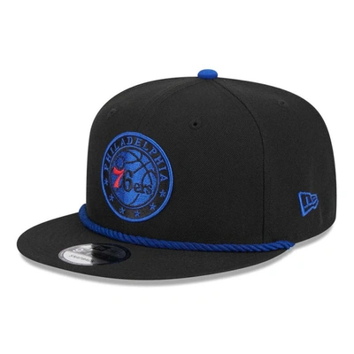 New Era Black Philadelphia 76ers Back Laurels 9fifty Snapback Hat