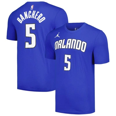 Jordan Brand Paolo Banchero Blue Orlando Magic 2022/23 Statement Edition Name & Number T-shirt