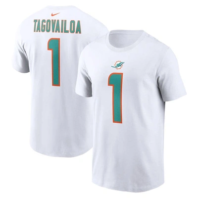 Nike Men's  Tua Tagovailoa White Miami Dolphins Player Name And Number T-shirt