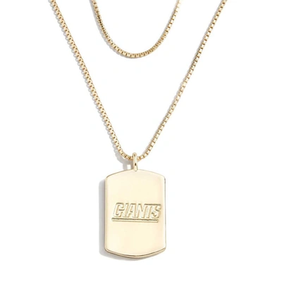 Wear By Erin Andrews X Baublebar New York Giants Gold Dog Tag Necklace