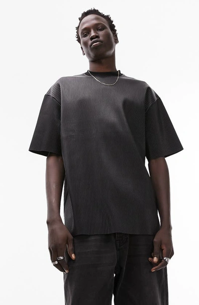 Topman Oversize Stripe T-shirt In Black