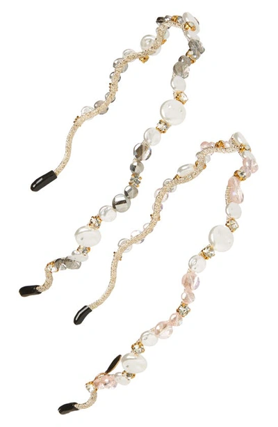 Tasha Assorted 2-pack Imitation Pearl Headbands In Goldsilver