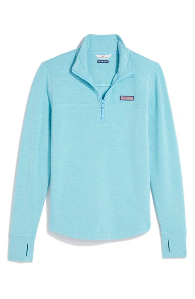 Vineyard Vines Dreamcloth Relaxed Half Zip Sweatshirt In Aqua Ocean Heather