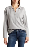 Lucky Brand Collared Pullover In Heather Grey