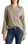 Lucky Brand Collared Pullover In Vetiver
