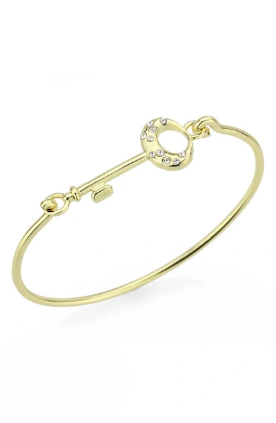 Covet Pavé Crystal Key Bangle Bracelet In Gold