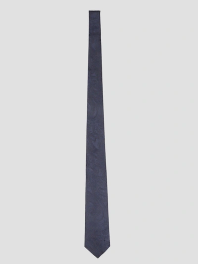 Tagliatore Satin Tie In Blue