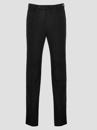 Tagliatore Wool Stretch Tailored Trousers In Black