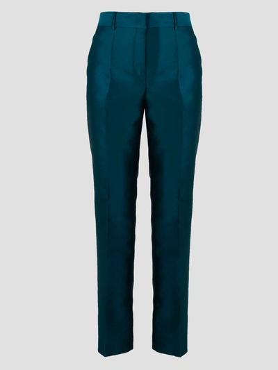 Alberta Ferretti Mikado Tailored Pants In Green