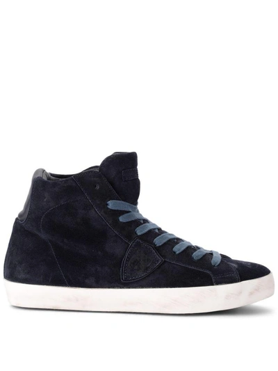 Philippe Model Paradis Blue Suede High Sneaker