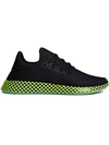 Adidas Originals Adidas Black And Green Deerupt Runner Sneakers In Multi