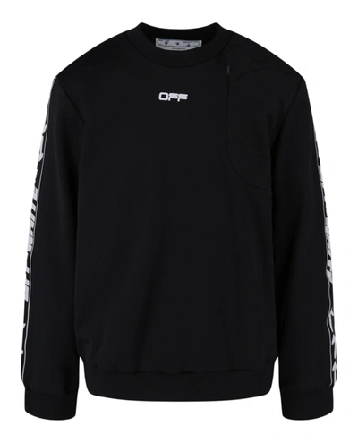 Off-white Logoband Sport Crewneck Sweatshirt In Black