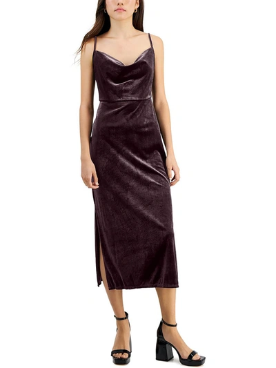 Taylor Womens Velvet Long Midi Dress In Multi