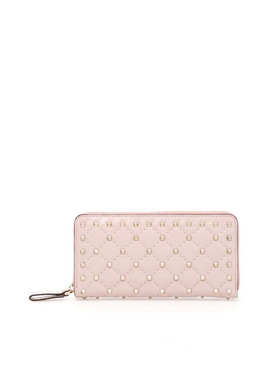 Valentino Garavani Zip-around Wallet In Pink