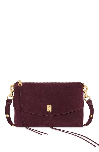 Rebecca Minkoff Darren Top Zip Shoulder Bag In Garnet