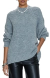 Pistola Carlen Mock Neck Oversize Sweater In Heather Grey